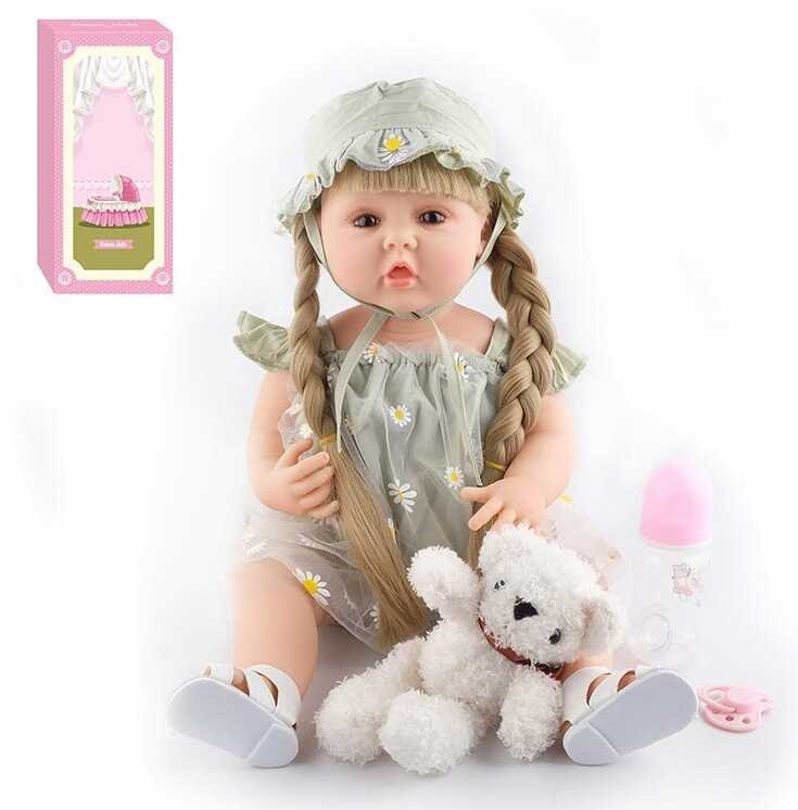 Лялька AD 2801-1 (12) гумова, 57см, знімний одяг, взуття, м’яка іграшка, памперс, пляшечка, пустушка, в коробці