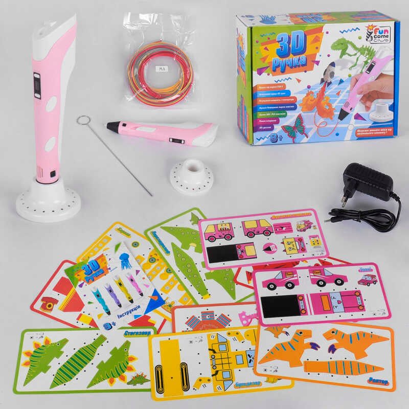 Ручка 3D для малювання пластиком (28381) колір - Рожевий "Fun Game"