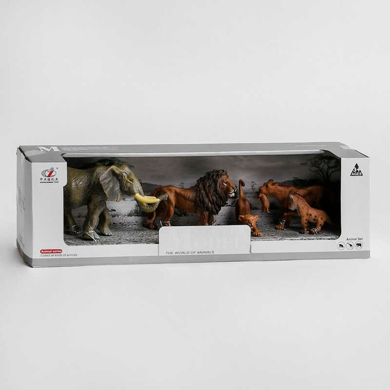 Набор животных Q 9899 D 45 (24/2) "Дикие животные", 5 фигурок животных, в коробке