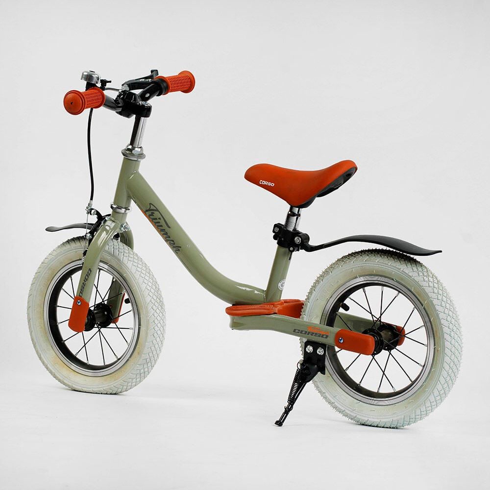 Велобег Corso "Triumph" (74100) СКОЛЫ НА РАМЕ!!!! стальная рама, надувные колеса 12" ручной тормоз, подножка, крылья, звоночек