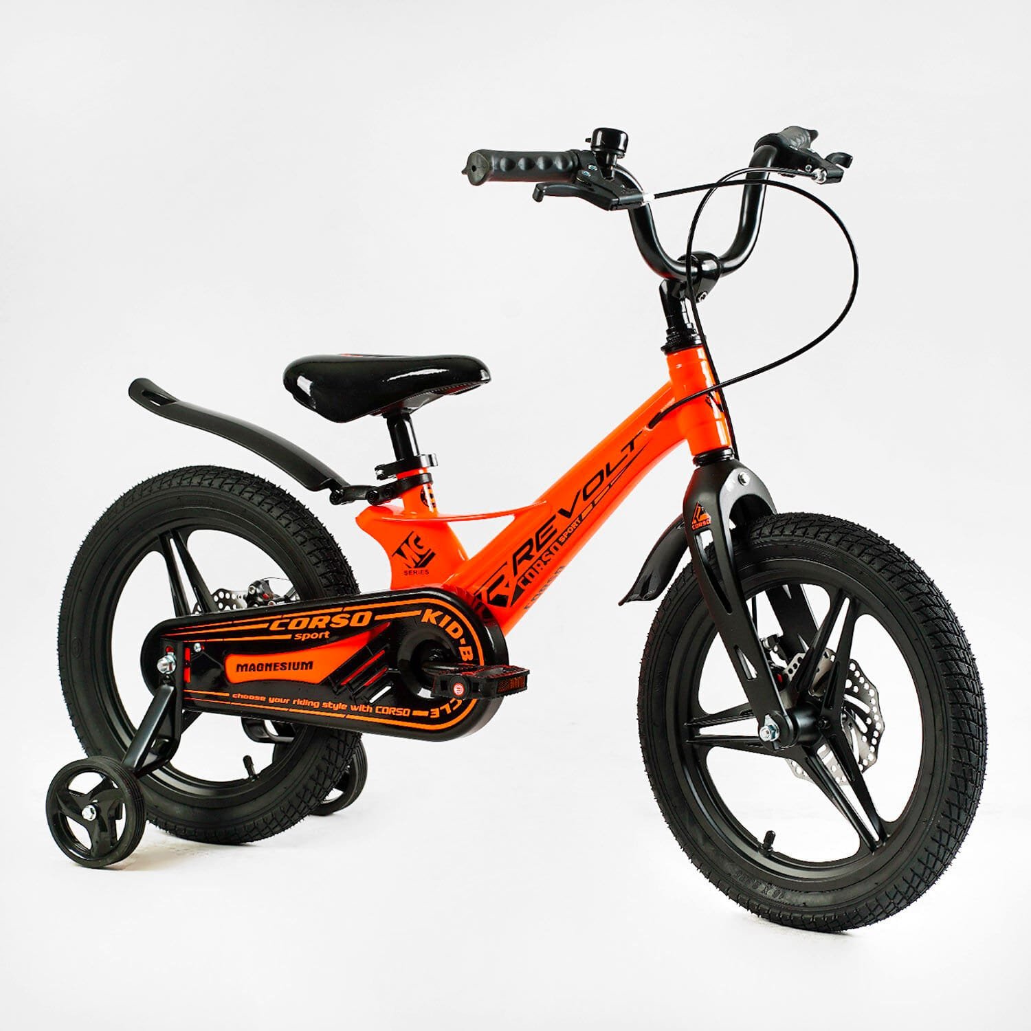 Велосипед двухколесный 16" дюймов с литыми дисками и магниевой рамой Corso CONNECT (MG-16055 ) дисковый тормоз, собранный на 75%
