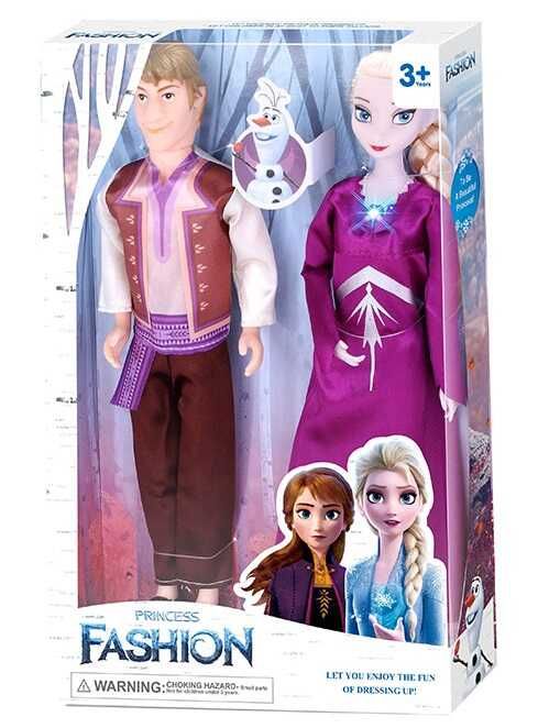 Набор кукол YF 1138 Q (96/2) "Снежная принцесса и ее друг", подсветка, песенка на английском языке, 2шт, в коробке