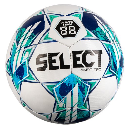 М’яч футбольний SELECT Campo Pro v23 (931) біл/зелен, 5, білий/зелений, 5