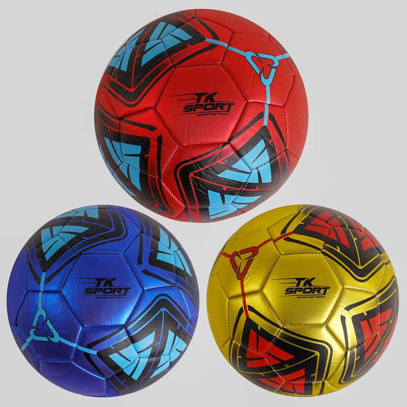 Мяч футбольный C 50162 (60) "TK Sport" 4 цвета, материал PU, вес 330 грамм, резиновый баллон, размер №5