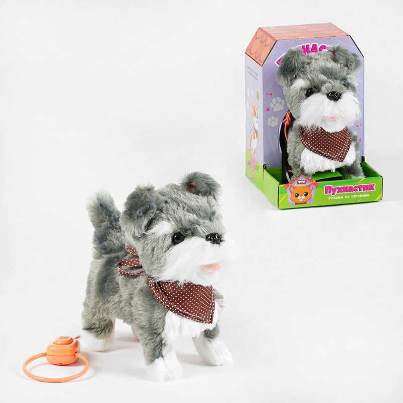 Интерактивная собака "Пушистик" M 16167 (10) "WToys", ходит, на поводке, звуки, в коробке
