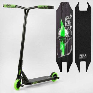 Самокат трюковий з поліуретановими колесами 115мм (МТ-60611) Best Scooter "FEAR" SCS-система, ПЕГІ алюмінієвий диск та дека