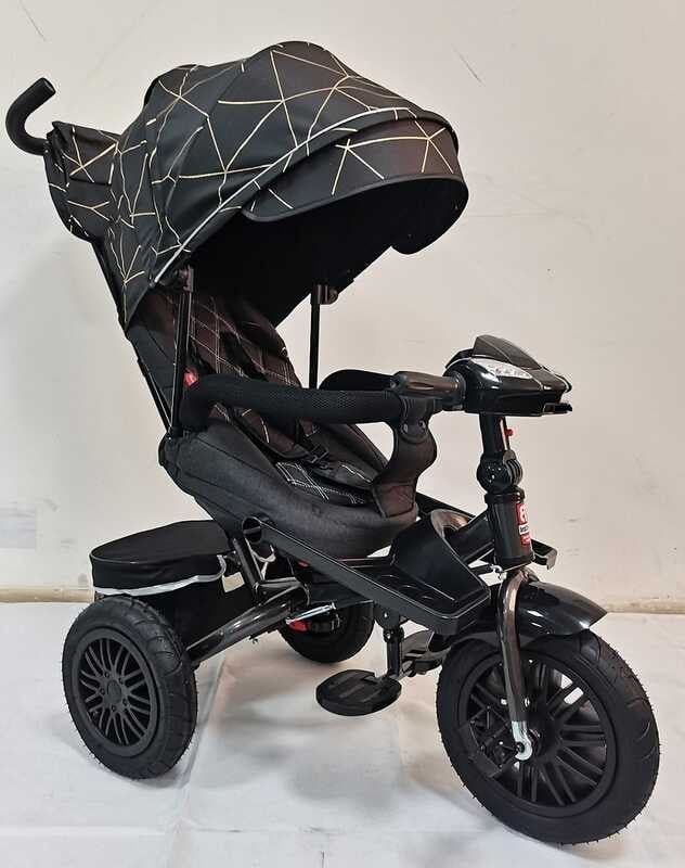 Велосипед 3-х цв. 8066 / 410-02 BestTrike "Perfetto" (1) поворотное сиденье, колеса резиновые надувные, корзина, фара музыкальная, USB, Bluetooth, в коробке