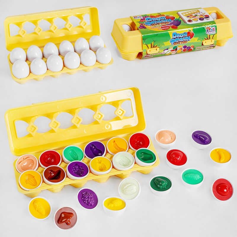 Овощи и фрукты 3D сортер 48666 (18) "4FUN Game Club", "Яичный лоток", 12 штук в коробке