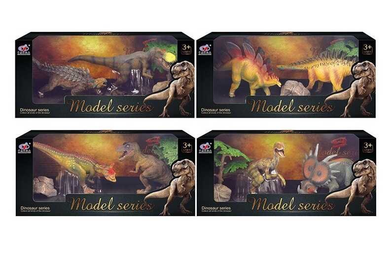 Набір динозаврів Q 9899 M 3 (48/2) 4 види, 4 елементи, 2 динозавра, 2 аксесуари, в коробці