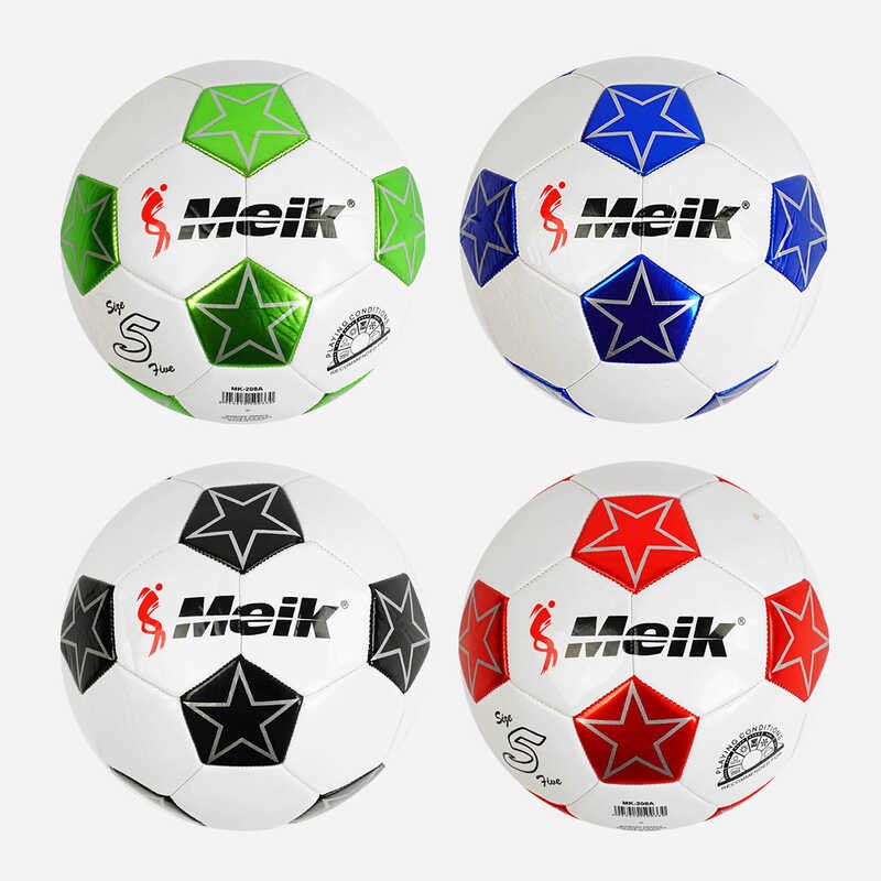 М'яч футбольний C 56001 (50) 4 види, вага 310-330 грам, м'який PVC, гумовий балон, розмір №5