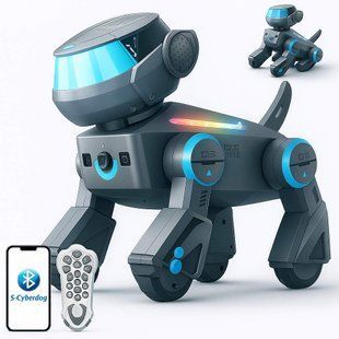 Интерактивный робот-собака с пультом, сенсорным управлением, подсветкой и Bluetooth, танцует, реагирует на прикосновения и исполняет команды
