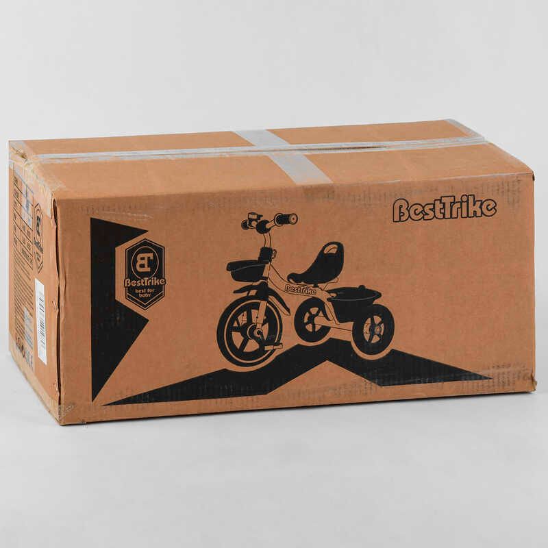 Велосипед трехколёсный BS-9603 "Best Trike" резиновые колеса, переднее d=10’’, заднее d=8’’, звоночек, 2 корзины, в коробке
