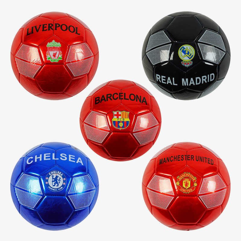М`яч футбольний C 62411 (80) 5 видів, матеріал м`який PVC, вага 330-350 грамів, гумовий балон, розмір №5, ВИДАЄТЬСЯ ТІЛЬКИ МІКС ВИДІВ