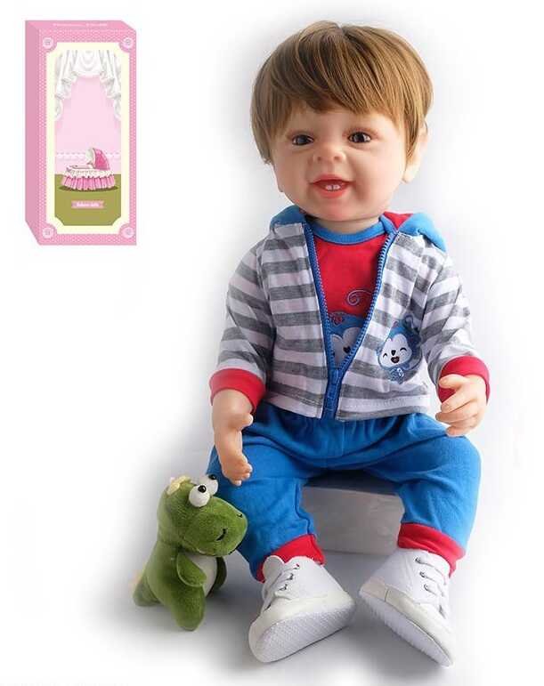 Кукла AD 2801-23 (12) резиновая, 57см, съемная одежда, обувь, мягкая игрушка, памперс, бутылочка, пустышка, в коробке