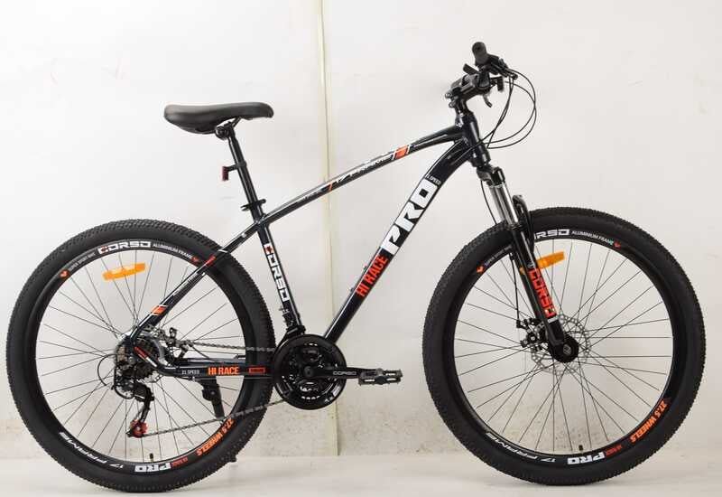 Велосипед Спортивный Corso HI RACE PRO 27,5 дюймов (HR-27003) рама алюминиевая 17``, оборудование Shimano 21 скорость