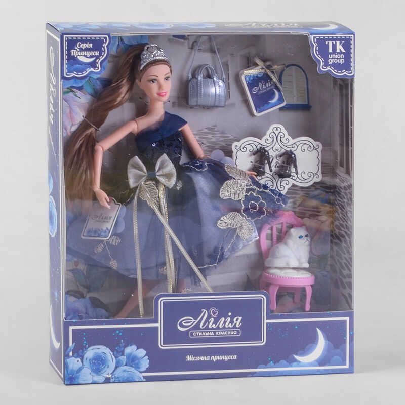 Кукла Лилия TK - 13186 (48/2) "TK Group", "Лунная принцесса", питомец, аксессуары, мебель, в коробке