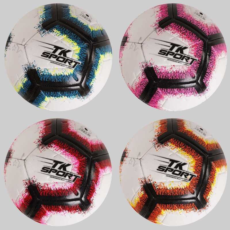М'яч футбольний розмір №5 (C 50474) 4 види, вага 400-420 грам, матеріал TPE, балон гумовий з ниткою