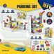 Трек 939-304(24) парковка, 50 элементов, механический подъемник, катапульта, 6 металлопластиковых машин, в коробке