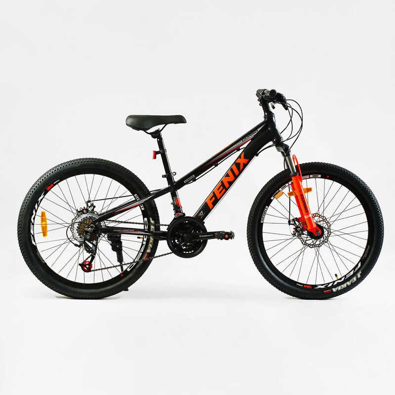 Велосипед Спортивний Corso 24" дюйми «Fenix» FX-24365 (1) рама алюмінієва 11’’, обладнання Saiguan 21 швидкість, зібран на 75