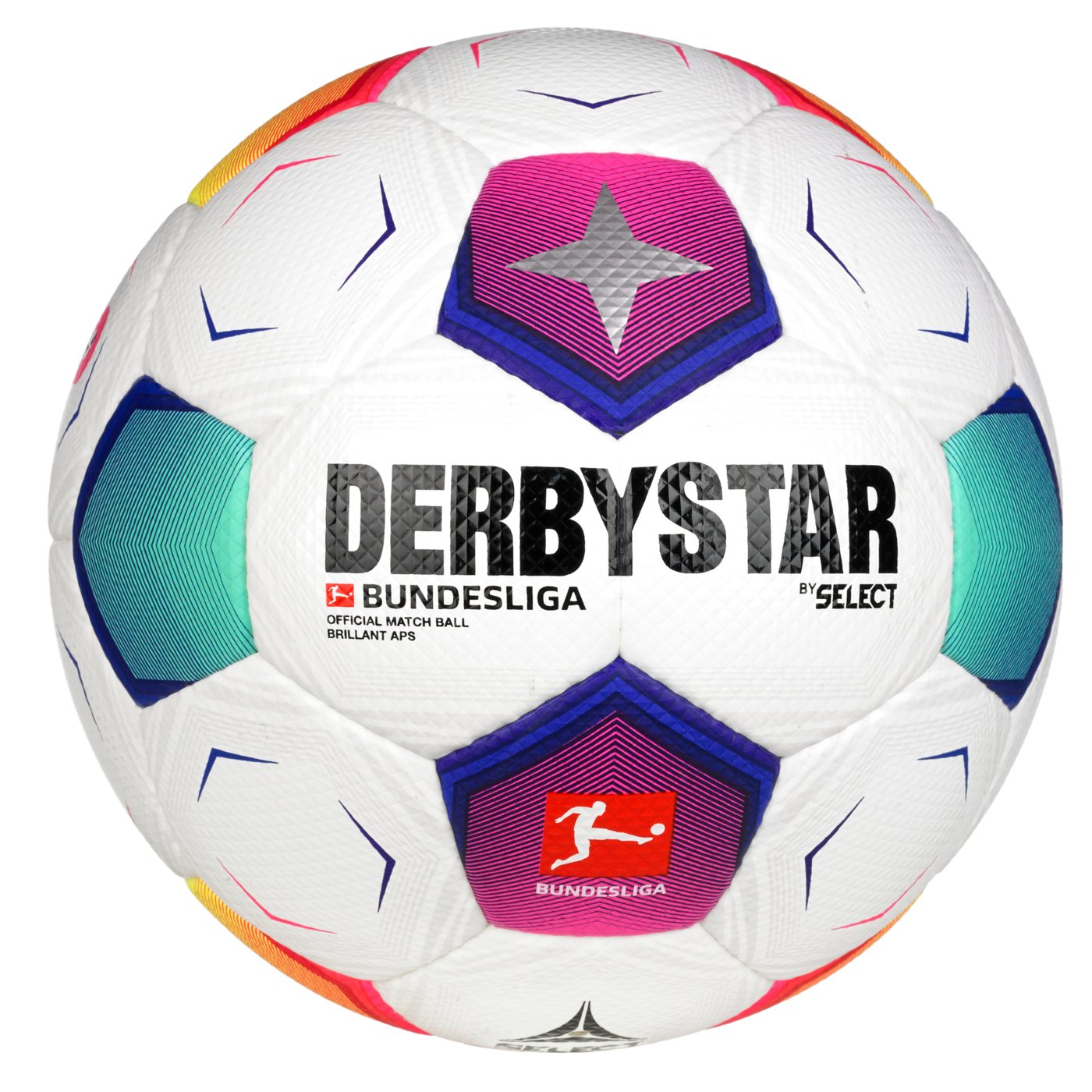 М'яч футбольний SELECT DERBYSTAR Bundesliga Brillant APS v23 (634) біло/син/фіолет, 5, 5