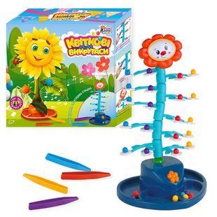 Цветочные уловки 70290 (12/2) "4FUN Game Club", звуки, мелодия, вращается, шарики, пинцеты, в коробке