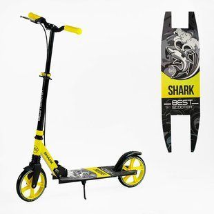 Самокат двоколісний з амортизатором та ручним гальмом Best Scooter (SH-10865) "SHARK"