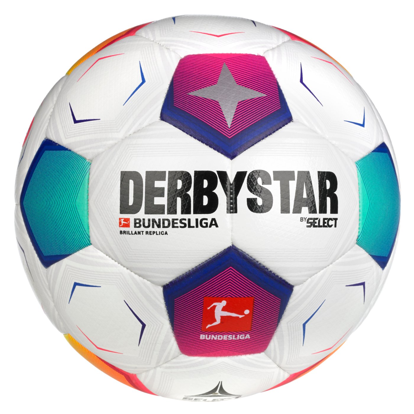 М'яч футбольний SELECT DERBYSTAR Bundesliga Brillant Replica v23 (672) біло/син/фіолет, 4, 4