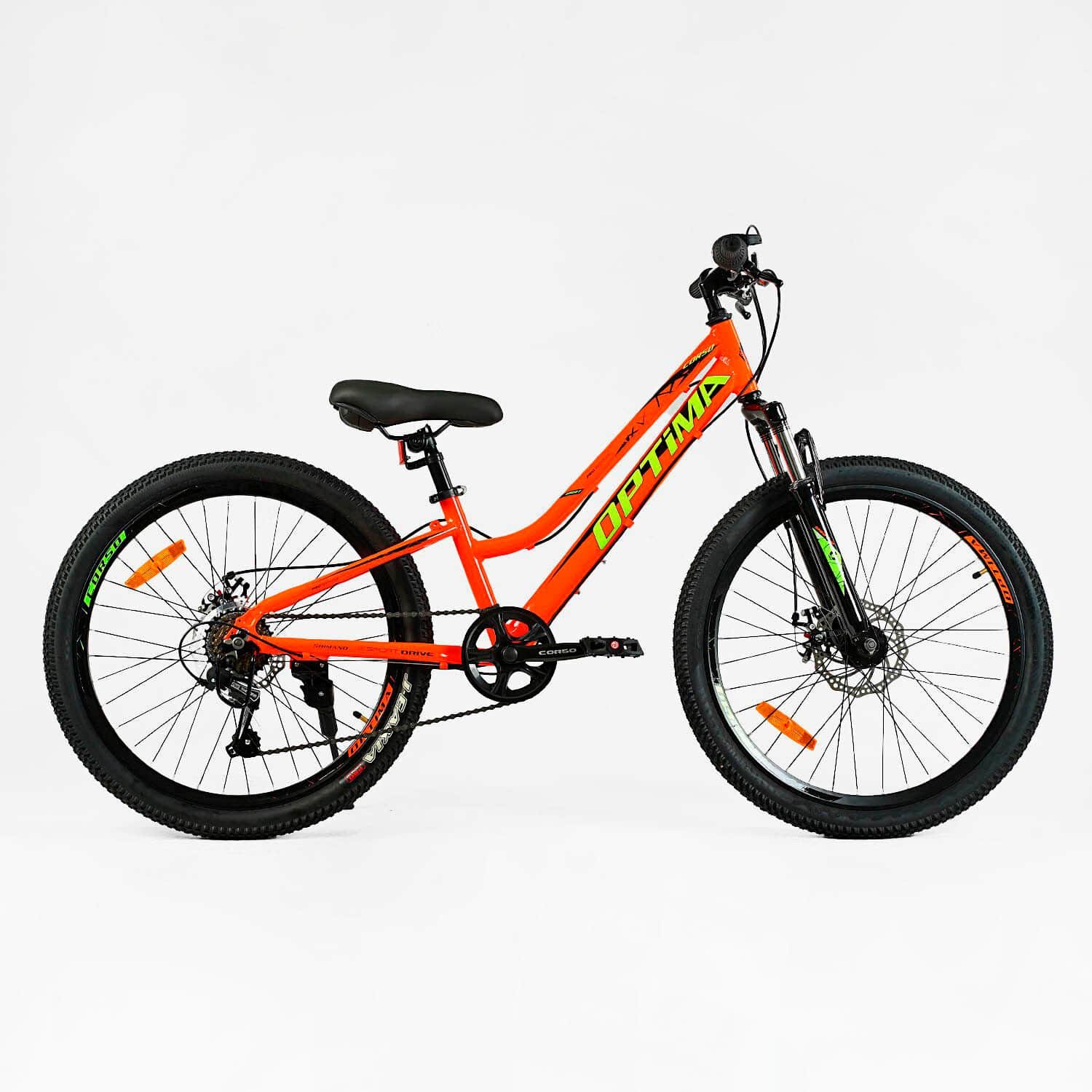 Велосипед Спортивный Corso «OPTIMA» 24" дюйма (TM-24114) рама алюминиевая 11" оборудование Shimano 7 скоростей