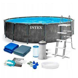 Intex Басейн каркасний 26744 NP (1) сходи, насос-фільтр, 549 x 122 см (5 678 л/год, драбина, тент, підстилка), в коробці