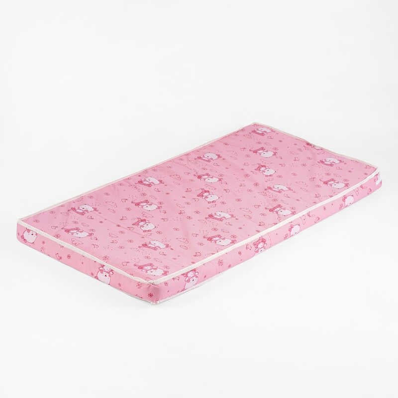 Матрас КПК "Мишка с птичками, снежинками, тучками" 209025 - цвет розовый (1)