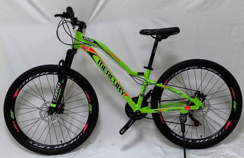 Велосипед Спортивный Corso «MERCURY» 26" дюймов MR-26156 (1) рама алюминиевая 13", оборудование Shimano 21 скорость, собран на 75