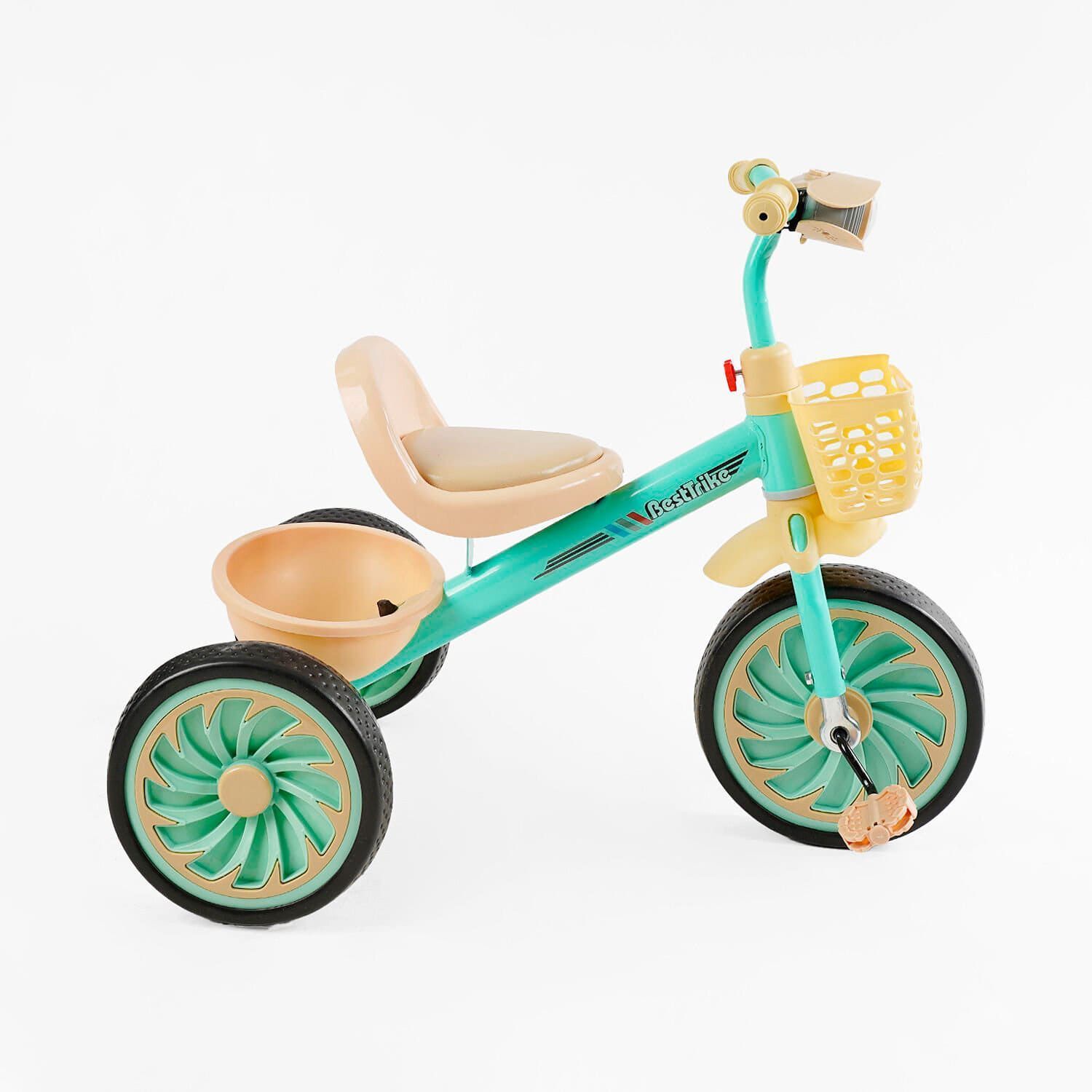 Велосипед триколісний з ліхтариком та українським озвученням BS-33461 "Best Trike" 2 кошики, колеса EVA
