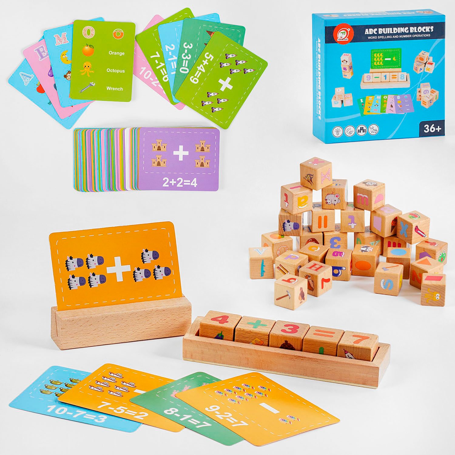 Дерев’яна іграшка C 54480 (20) логічна гра, кубики, картки із завданнями, в коробці