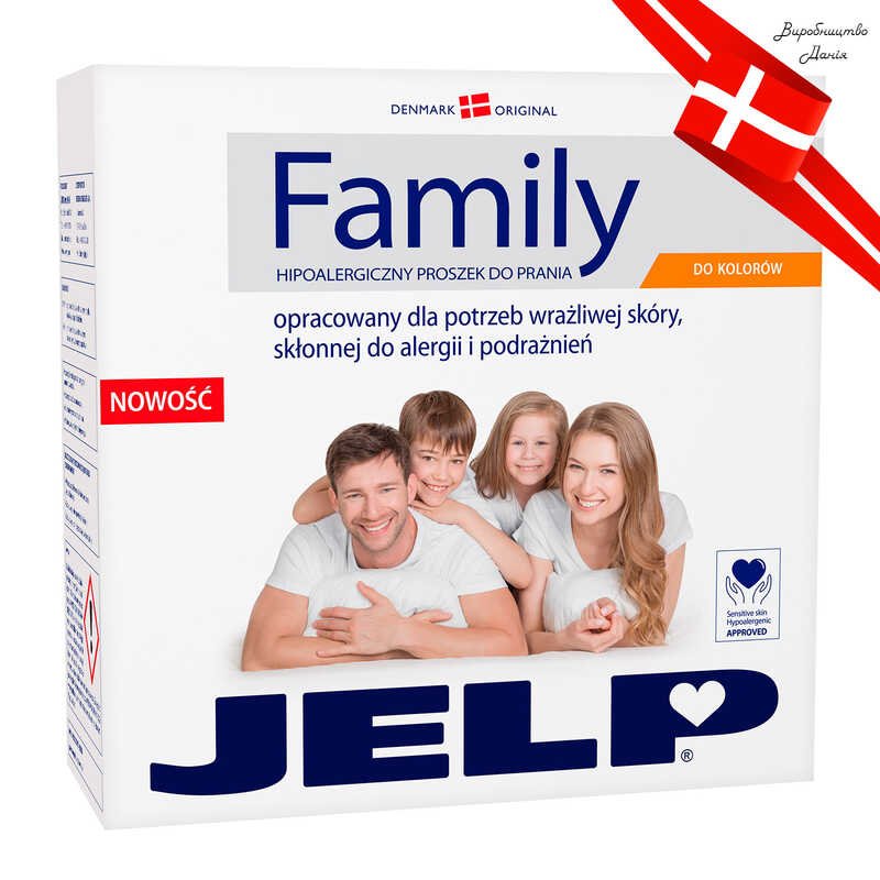 FAMILY Гіпоалергенний пральний порошок для кольорового 2,24 кг 90030 / 5713183900306 (3) "JELP"