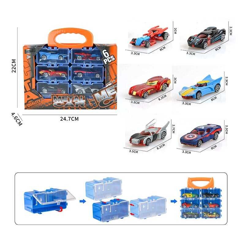 Набор машин 3101-2 (72/2), 6 металлопластиковых машин, отдельные контейнеры, в коробке.