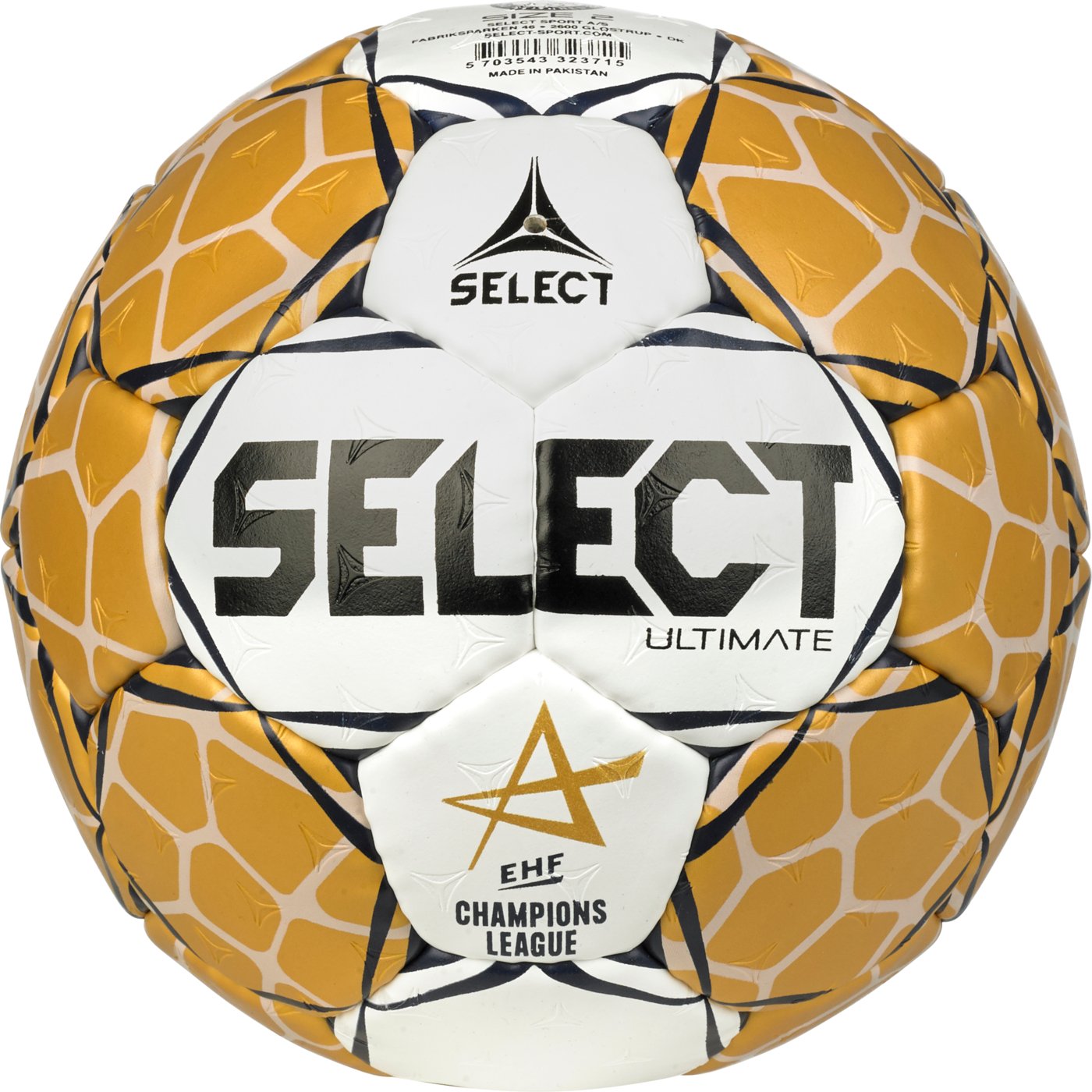 М’яч гандбольний SELECT Ultimate EHF Champions League v23 (715) біл/золотий, junior (2), білий/золотий, junior 2