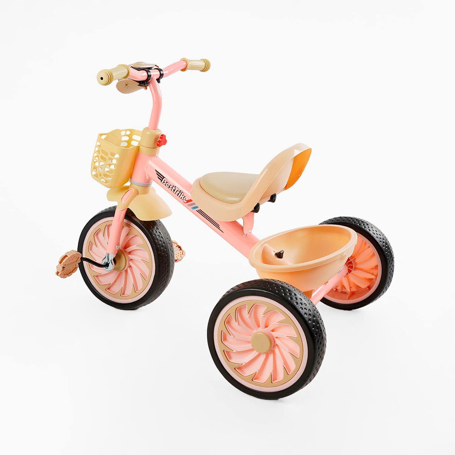 Велосипед трехколесный с фонариком и украинским озвучкой BS-34944 "Best Trike" 2 корзины, колеса EVA