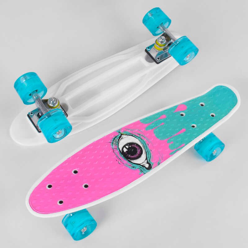 Скейт Пенні борд (29707) Best Board, 1 ВИД В ЯЩИКУ, колеса PU світяться, d = 4.5 см, дошка = 55 см