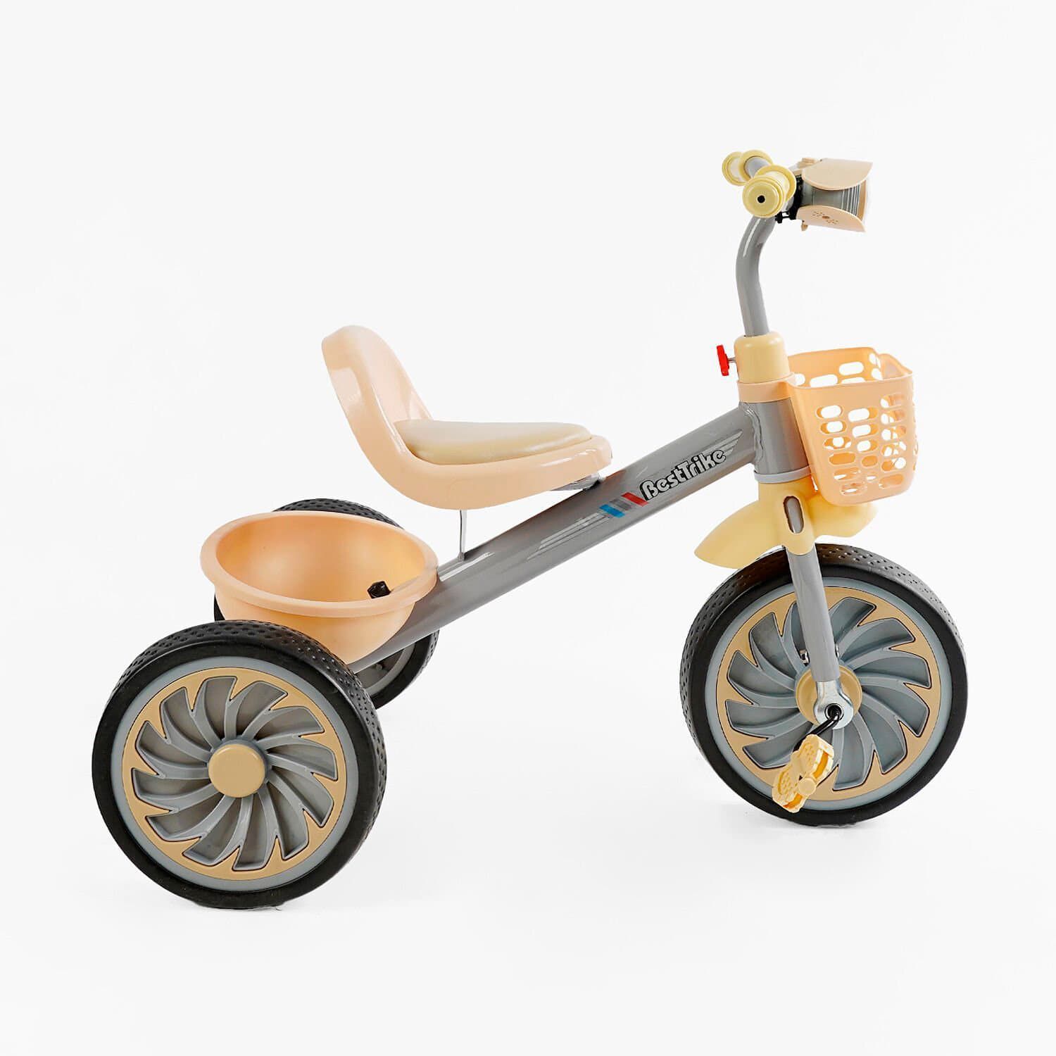 Велосипед трехколесный с фонариком и украинским озвучкой BS-35761 "Best Trike" 2 корзины, колеса EVA