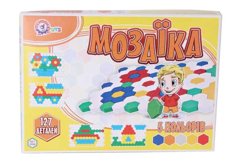 Мозаїка №3 0908 (10) "Technok Toys", 127 елементів, розмір деталі - 4 см, ігрове поле, у коробці