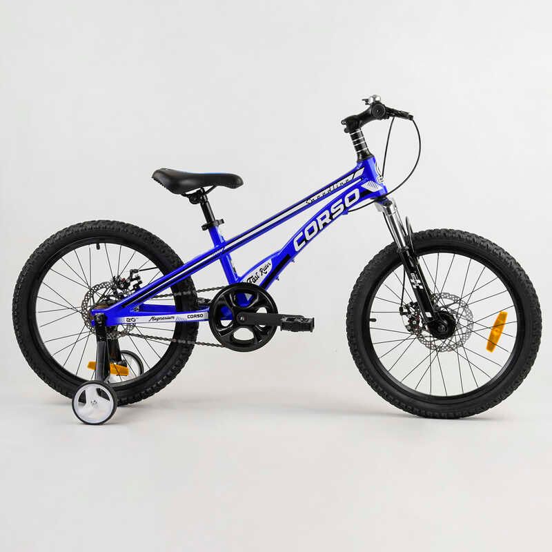 Дитячий магнієвий велосипед 20'' CORSO «Speedline» (MG-39427) магнієва рама, дискові гальма, додаткові колеса, зібраний на 75