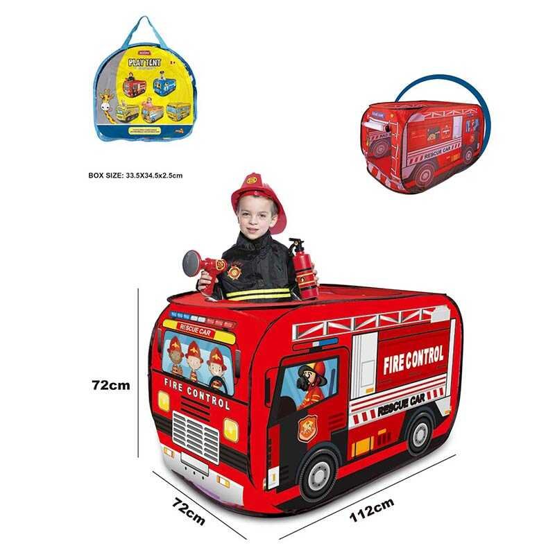 Палатка 606-8011 D (48) "Автобус пожарной службы", 112х72х72 см, в сумке