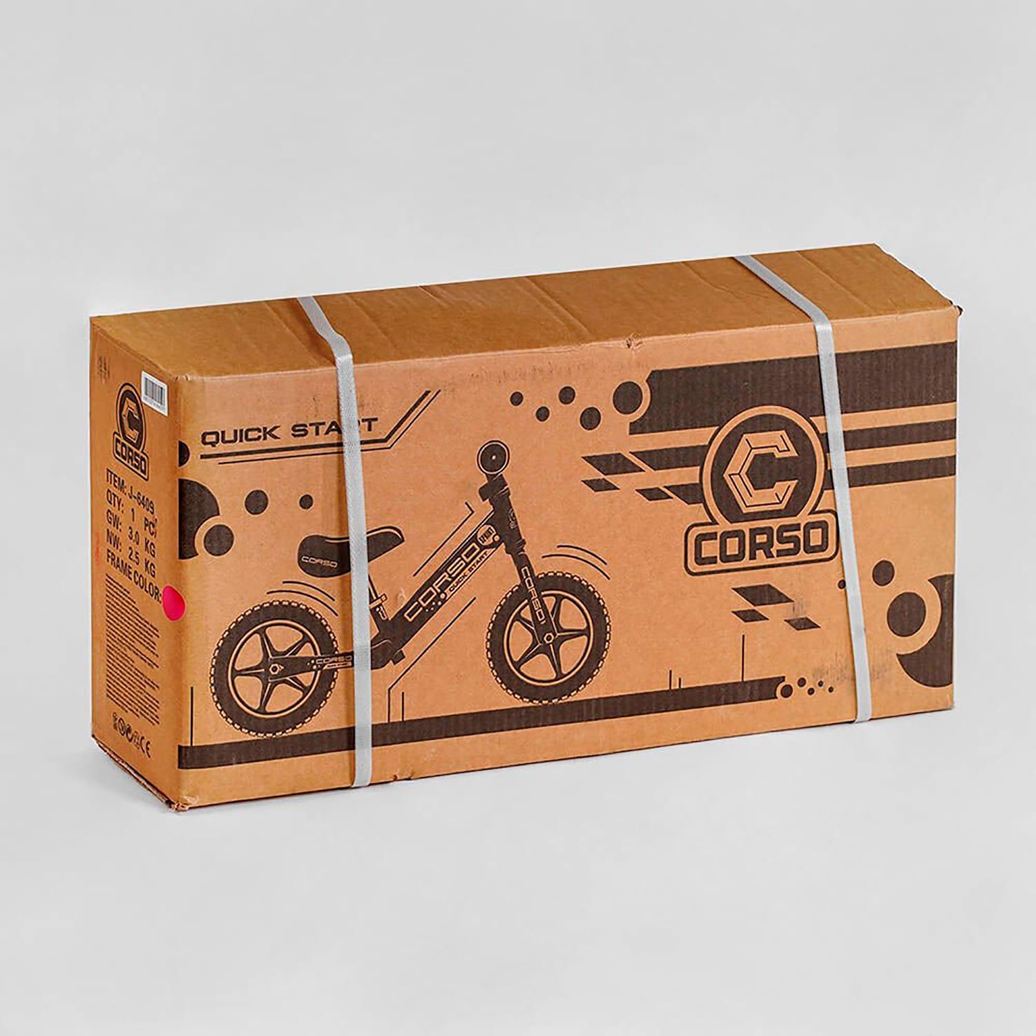 Велобіг для малюків CORSO (J-2112) сталева рама, колесо 12" EVA підставка для ніжок