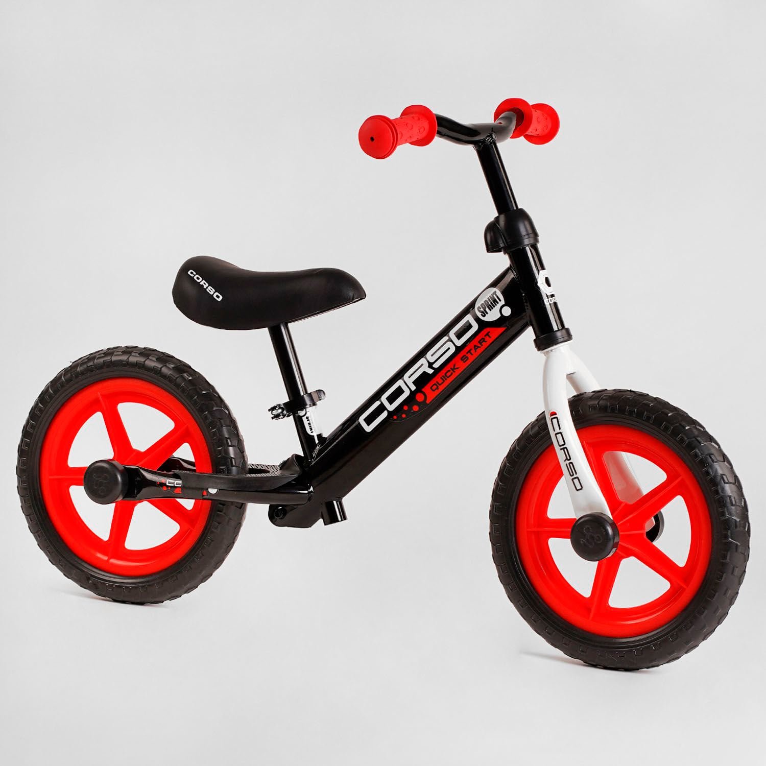 Велобег для малышей CORSO (J-2112) стальная рама, колесо 12" EVA подставка для ножек