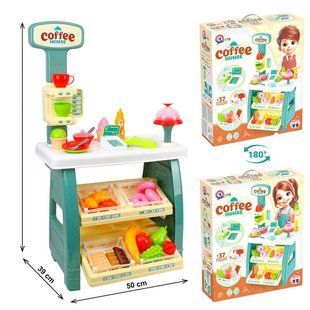 Игрушечный набор "Кофейня" 9765 (3) "Technok Toys", 50 39 87 см, продукты, касса, деньги, терминал, свет, звук, в коробке