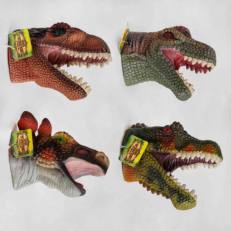 Голова на руку Q 9899-782 (48/3) “Динозаври”, 4 види, гумові, 1шт в пакеті