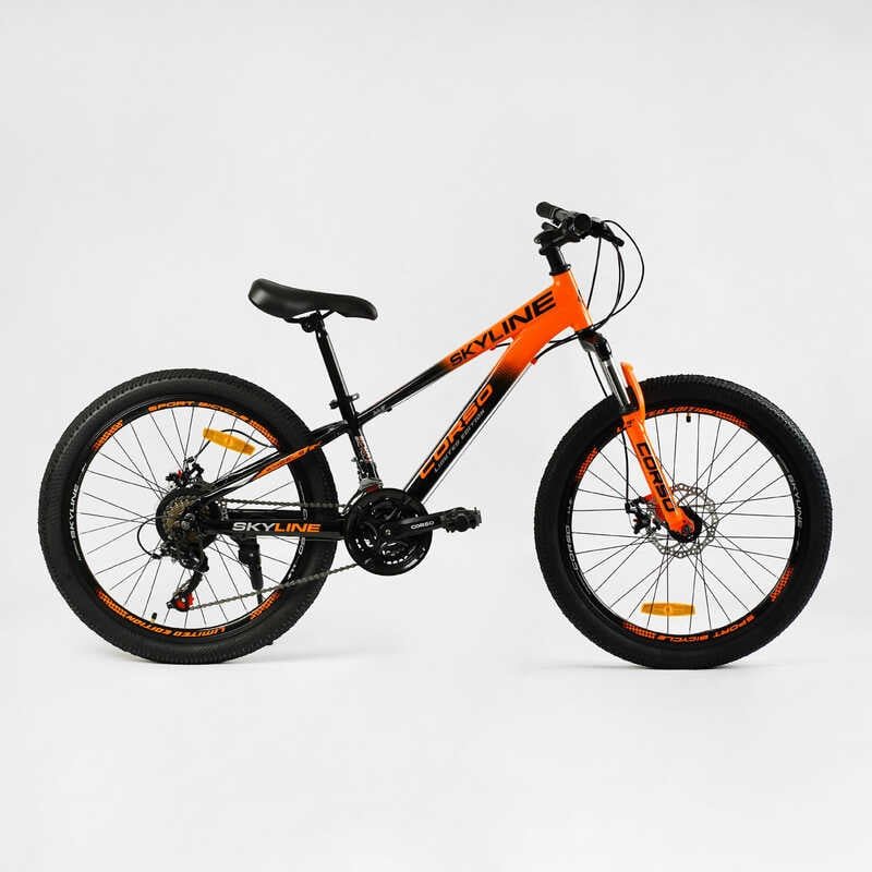 Спортивный велосипед 24 дюймов Corso «SKYLINE» (SL- 24336) рама алюминиевая 11’’, оборудование Shimano 21 скорость