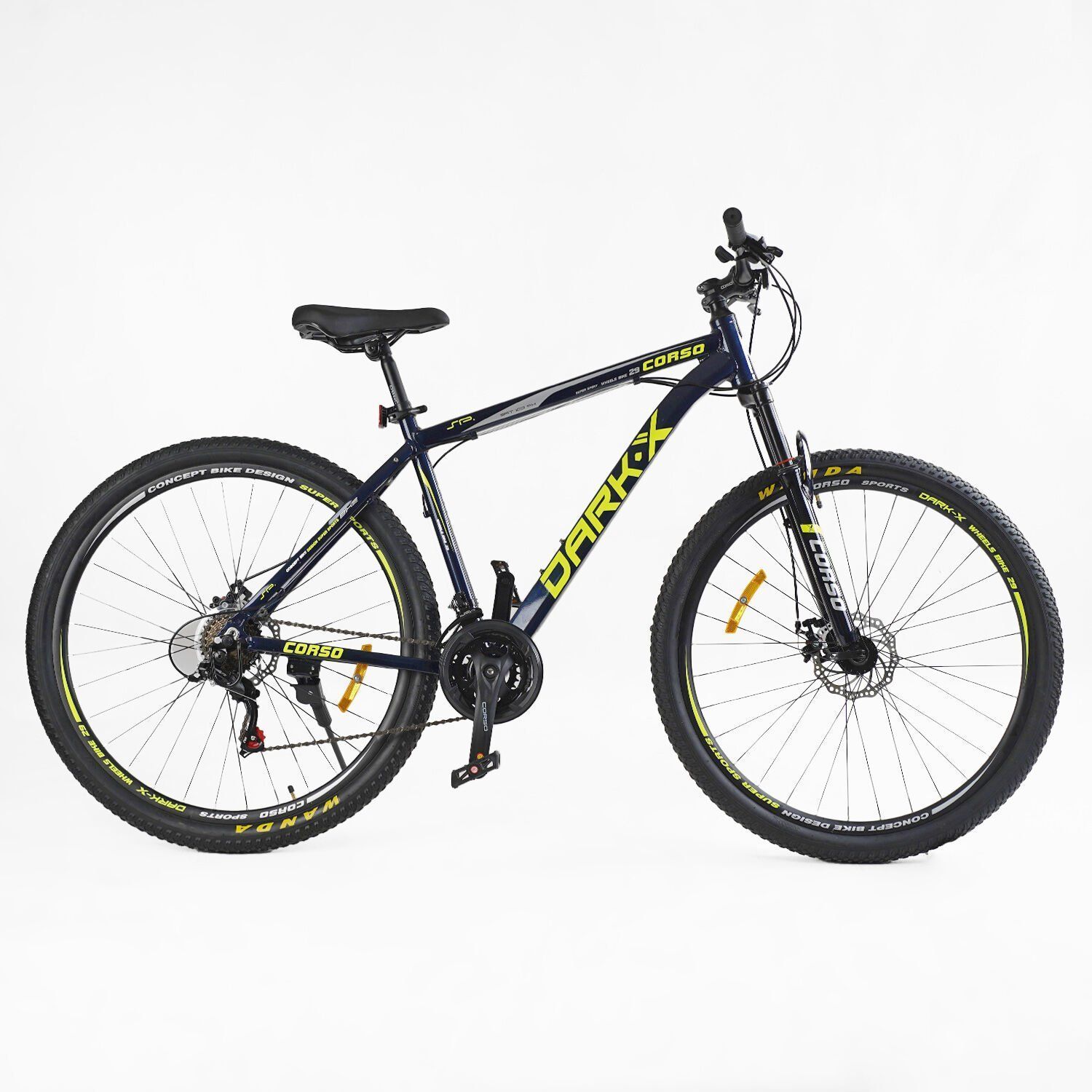 Велосипед Спортивный Corso &laquo;Dark-X&raquo; 29" дюймов (DX-29306) рама алюминиевая 19" оборудование Shimano 21 скорость, собранный на 75%