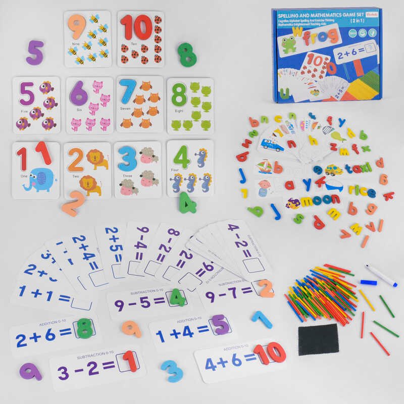 Развивающая игра 2в1 Алфавит и Математика M 43719 (24) английский алфавит, в коробке
