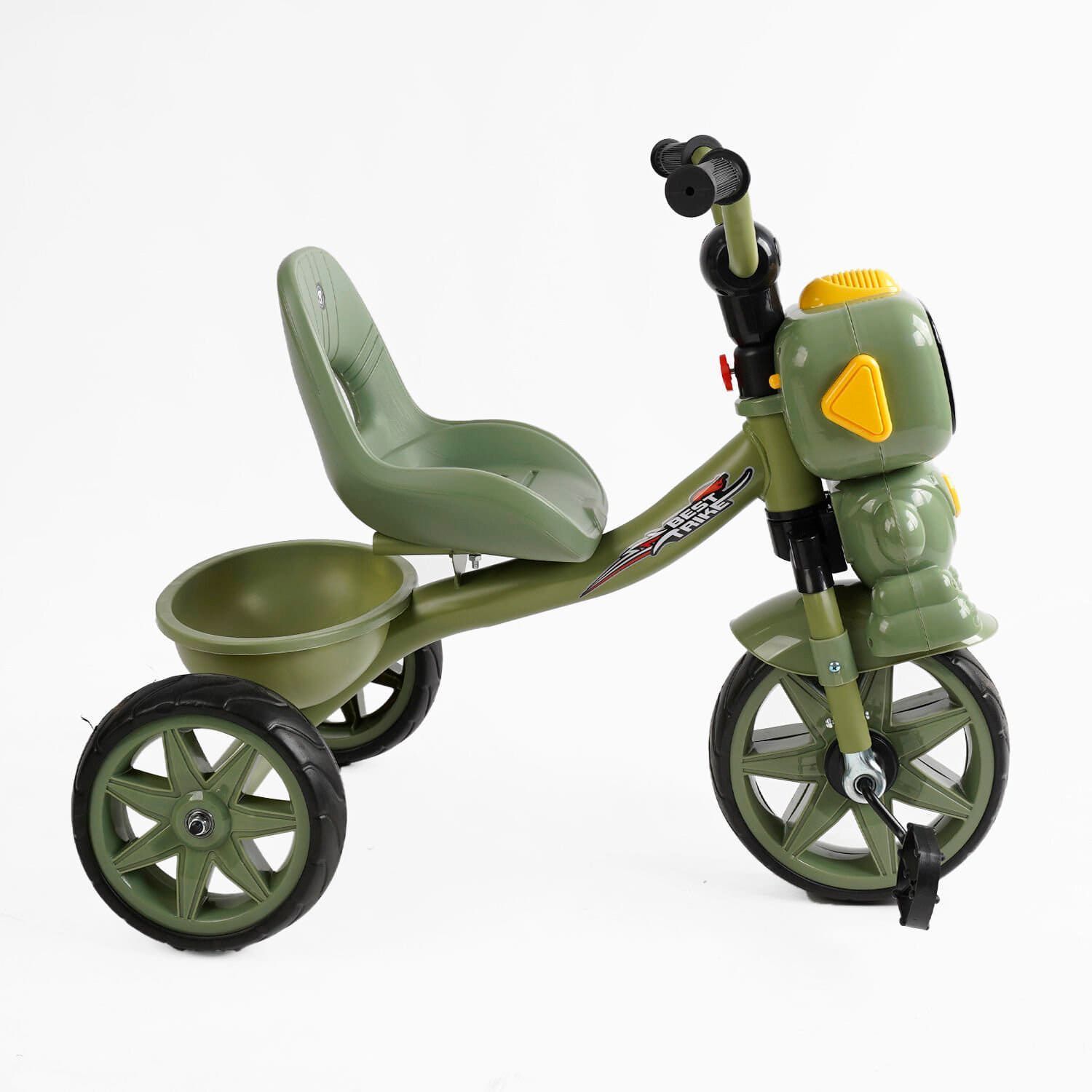 Триколісний велосипед з кошиком та українським озвученням BS-50570 "Best Trike" колеса EVA, сталева рама